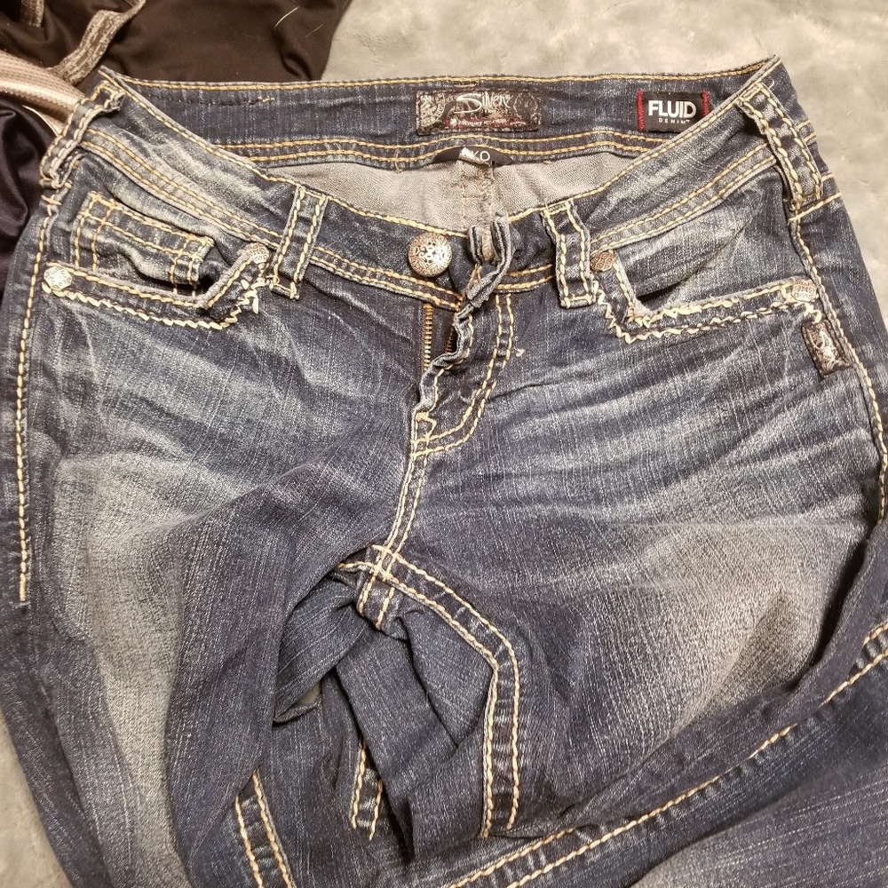 Silver skinny jeans